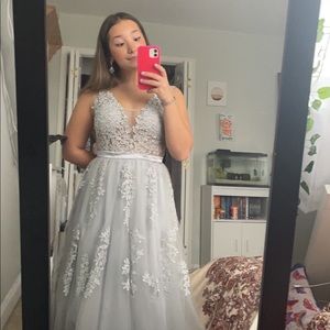 Silver/grey prom dress